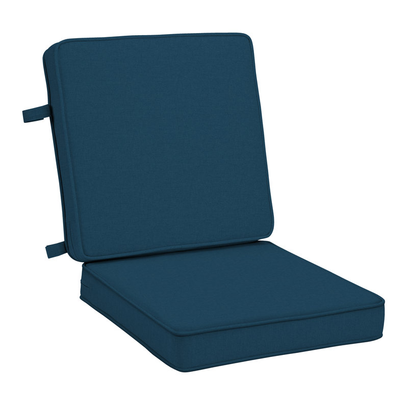 ARDEN Foam Outdoor Double Welted Dining Chair Cushion, 20 x 20, made with ProFoam, Classic Navy