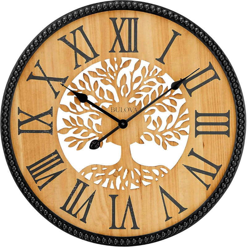 Bulova C4378 Orchard Tree Wood Beaded 24″ Wall Clock