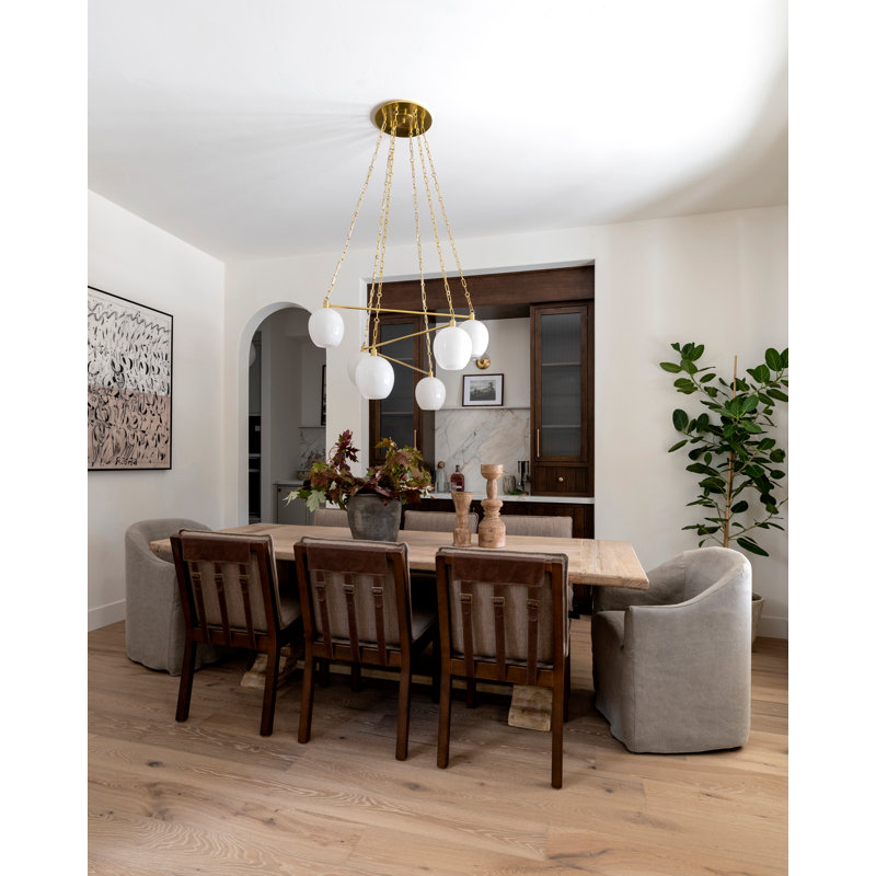 ASBURY PARK 6 LIGHT CHANDELIER, Polished Nickel