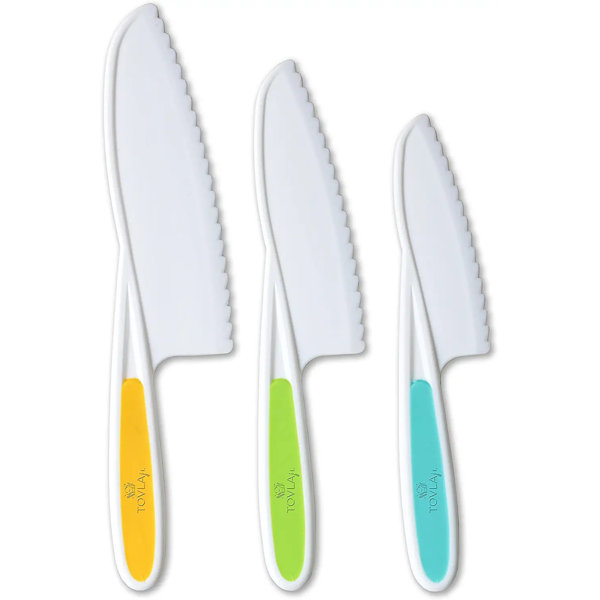 Zulay Kitchen Kids Knife Set for Cooking and Cutting - Blue