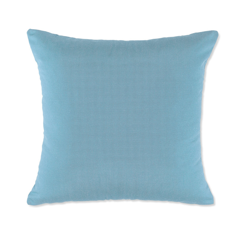  Coussin décoratif intérieur / extérieur réversible, Bleu clair, 18 po x 18 po