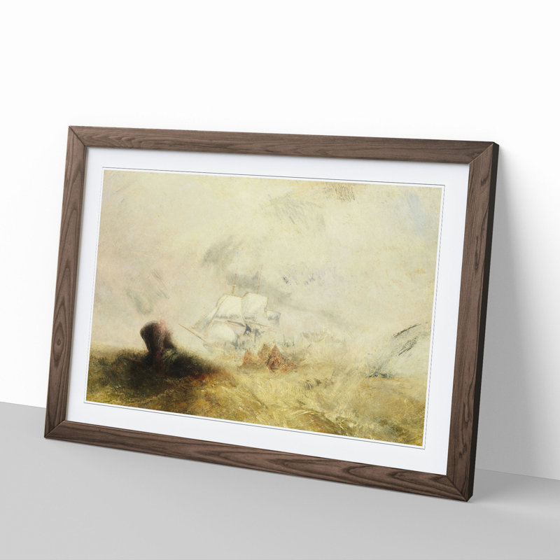 The Whale Ship by Joseph Mallord William Turner - Picture Frame Painting, Walnut, 27cm H x 36cm W x 2cm D