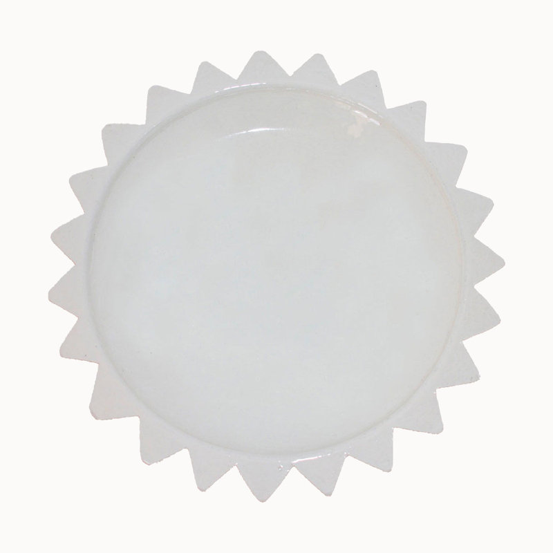Ceramic Sun Plate, White