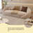 82.68"Curved freeform white chenille sofa-415147391