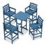 Ensemble de bar de terrasse 5 pièces noir, 1 table, 4 chaises-885139499