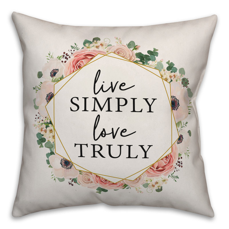 Coussin Live Live, 16 po x 1 po