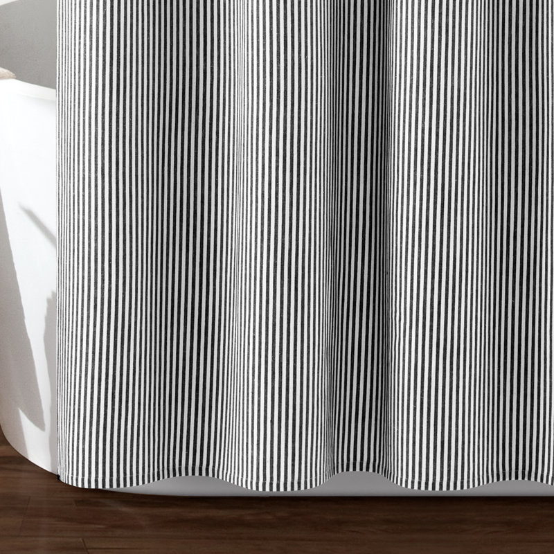 Rideau de douche simple à rayures Bruno, Gris foncé