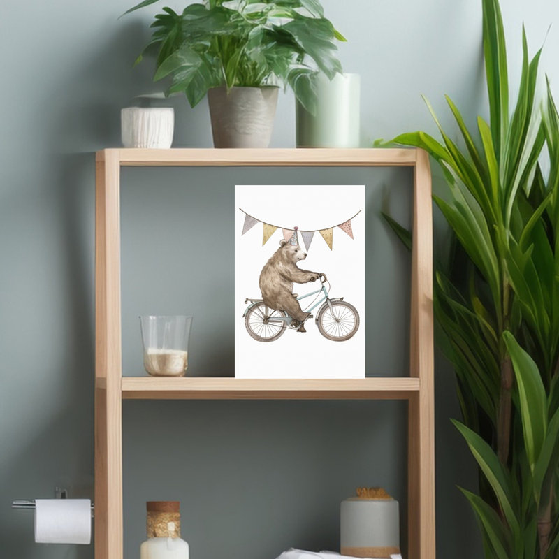 Party Bear On Bike, H 18 po x l 12 po