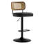 Tabourets de bar pivotants à hauteur ajustable 360 ° avec dossier en rotin-1684136863