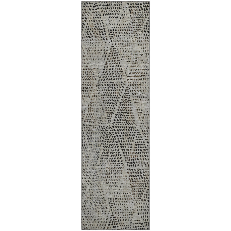 Premium Machine Washable Cerrito AMF591 Gray Rug, Runner 2'3" x 7'6"