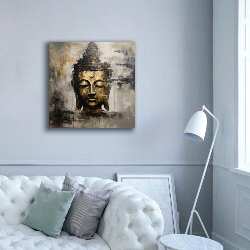 «Buddha 5» par Cameron Gray, art mural sur toile, H 37 po x l 37 po x P 1,5 po