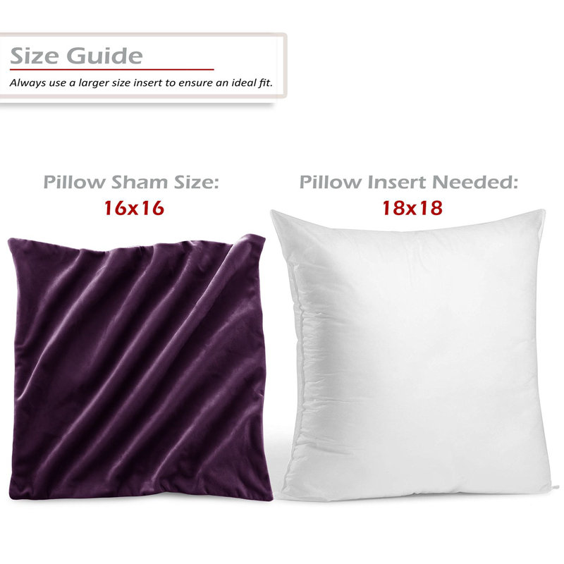 Eggplant Purple Velvet Reversible Euro Pillow Covers, Set of 2