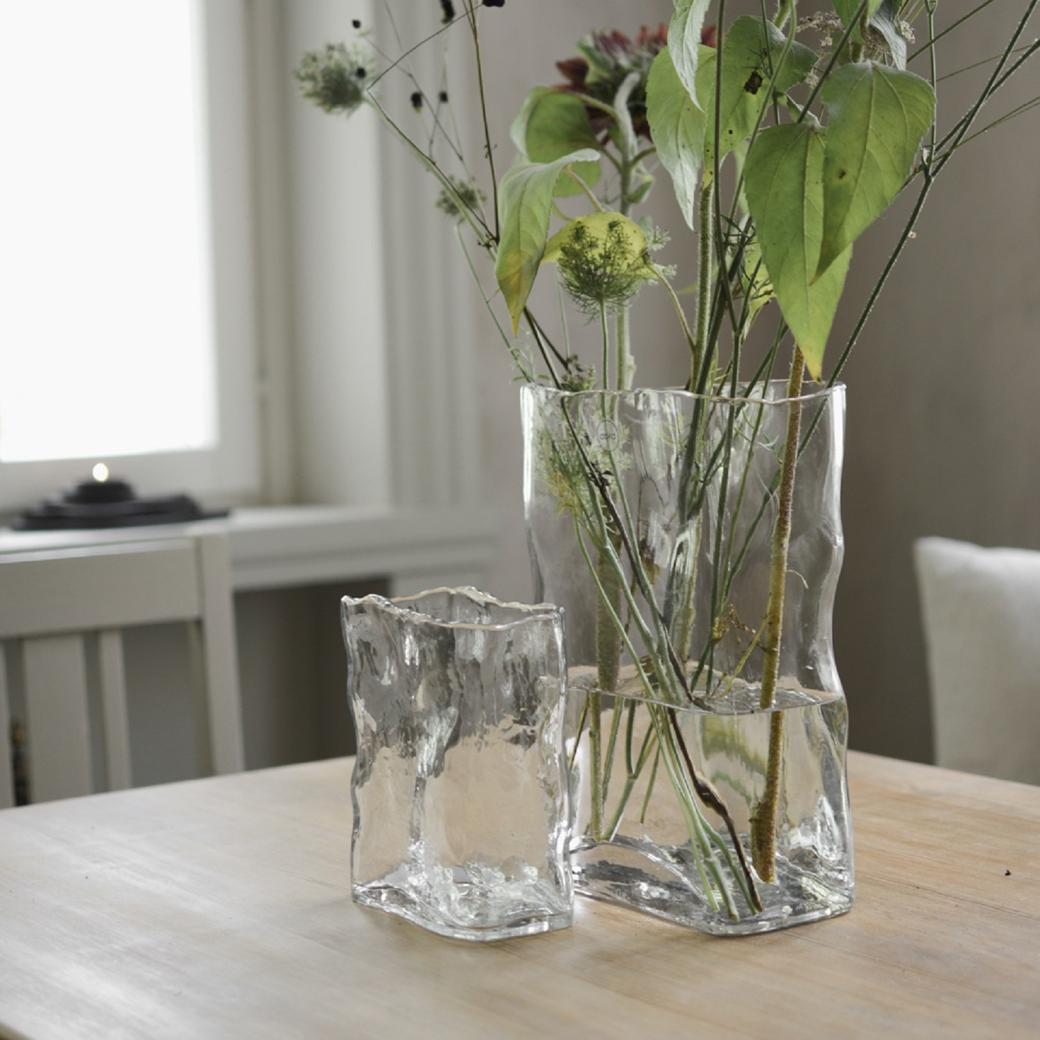 Filia Glass Table Vase, Clear, 7.09" H x 5.91" W x 3.15" D