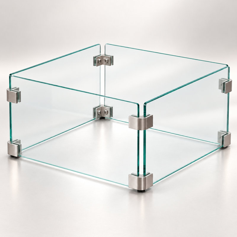 Verre de foyer sans fumée en aluminium conique pour propane, Glass Top Only