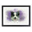 Border Collie in the Purple Flowers in Abstract - Picture Frame Painting Print-55679423-55679421