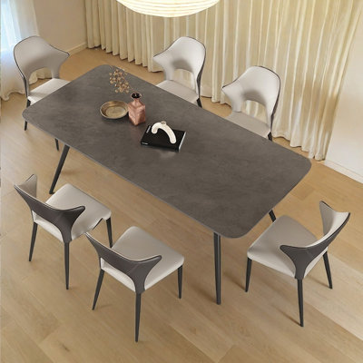Ensemble de chaises de table chic en acier au carbone fritté