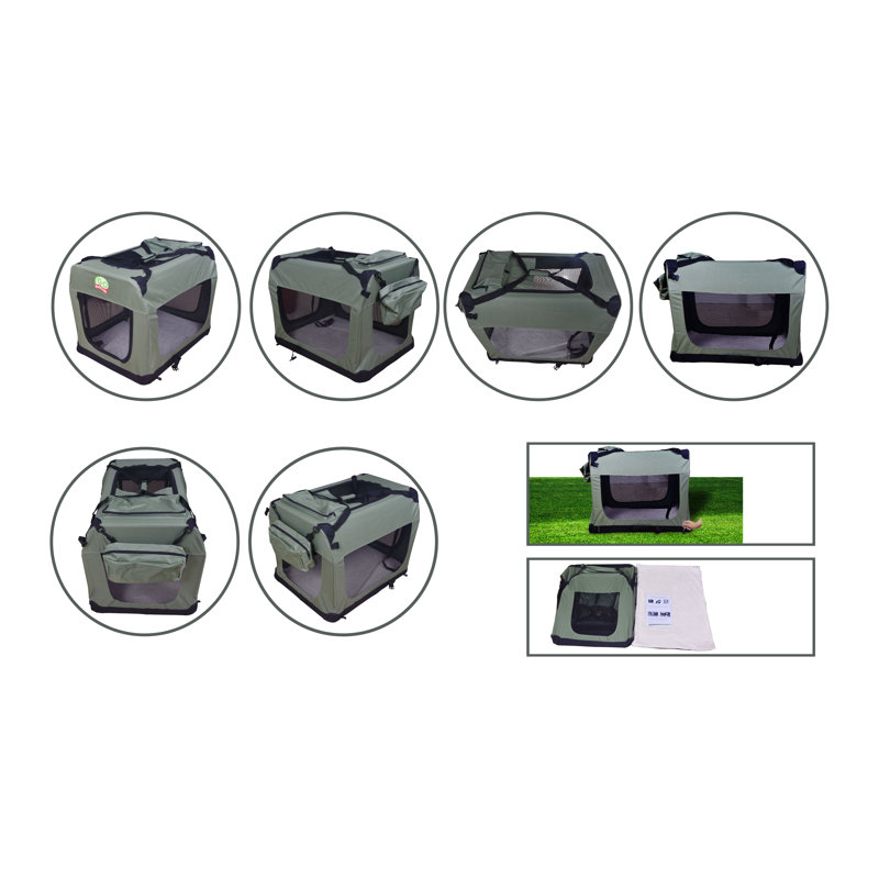 Collapsible Soft-Sided Crate with 2 Doors, XX-Small (20.5" H x 20.5" W x 28" D)