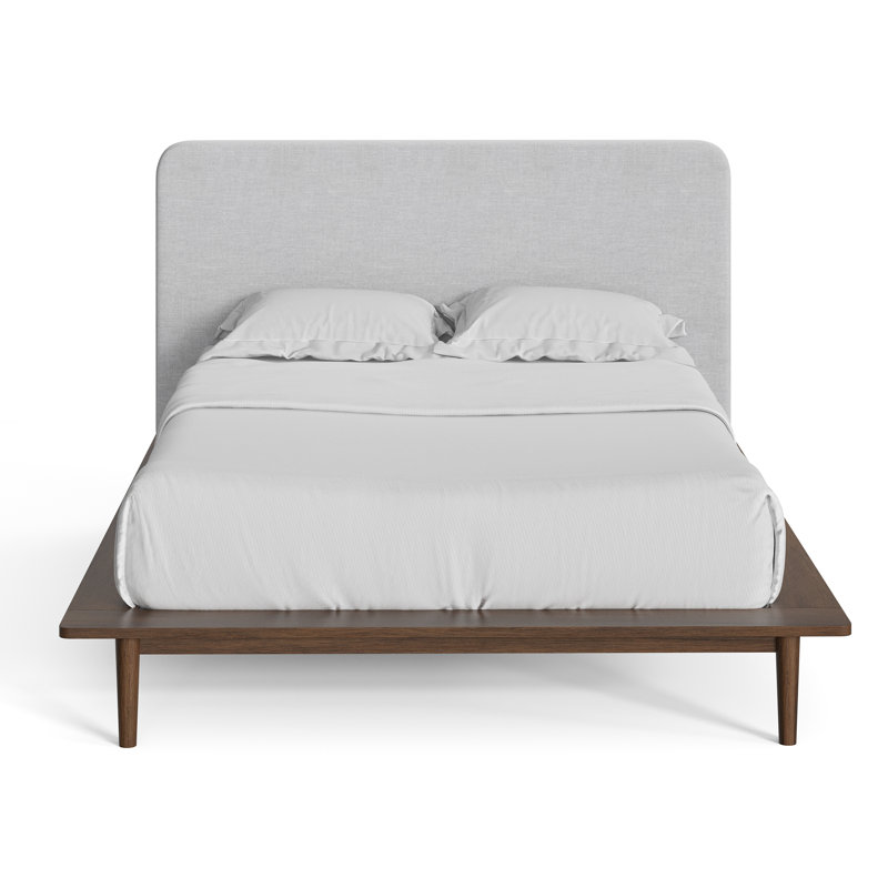 Alab Upholstered Platform Bed, Walnut, Full / Double