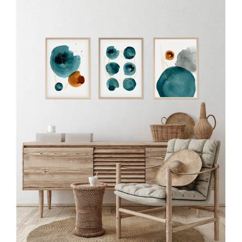 Élégantes peintures décoratives en panneau de fibres à densité moyenne (3 pièces), 8 x 12 pouces chacune | 100% panneau de fibres à densité moyenne avec une épaisseur de 0,1 pouce et 100% des cadres en bois massif avec une épaisseur de 1 pouce | Parfait pour le salon, la chambre à coucher et le bureau