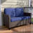 Outdoor Patio Multi-brown Wicker Rattan Spacious Seating Loveseat-106487398