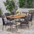 Barnett 6 - Person Acacia Wicker Patio Dining Set with Rectangular Table