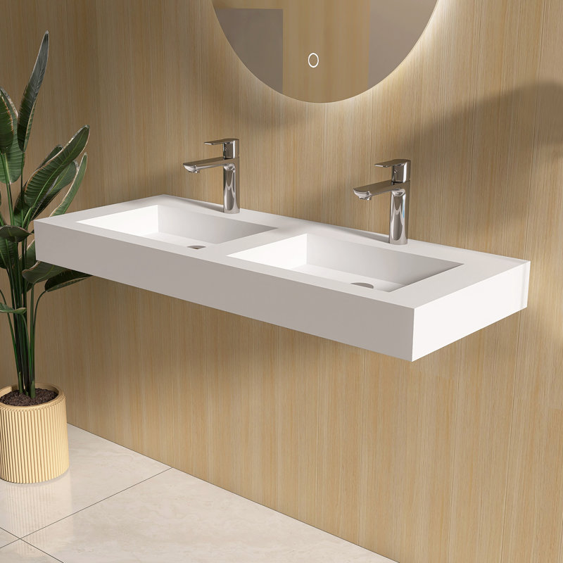Lavabo de salle de bain mural 47 "à surface solide