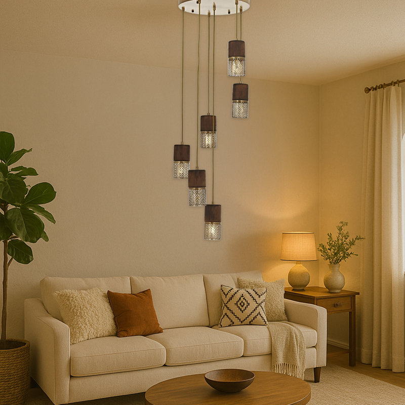 Luminaire suspendu vintage 6 lumières