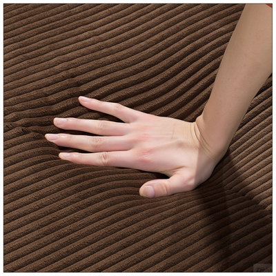 Canapé 3 places dans une boîte, canapé en velours côtelé non assemblé de 83 pouces avec mousse à mémoire de forme, sièges profonds pour salon, appartement ou bureau, brun