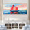 Coucher de soleil sur un bateau à voile IV - Bateau, art mural
