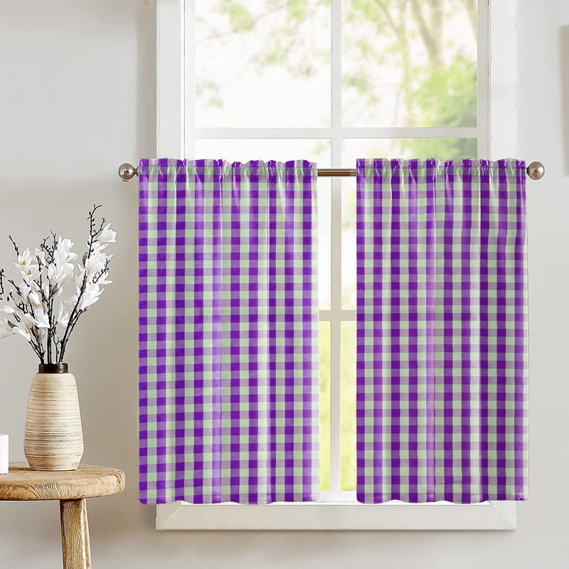 Rideaux à carreaux Gingham, PurPLE