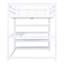 Lit mezzanine double blanc avec bureau polyvalent et solutions de rangement classiques