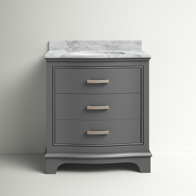 Ensemble de meuble-lavabo simple 30 po Goleta, Gris / nickel brossé