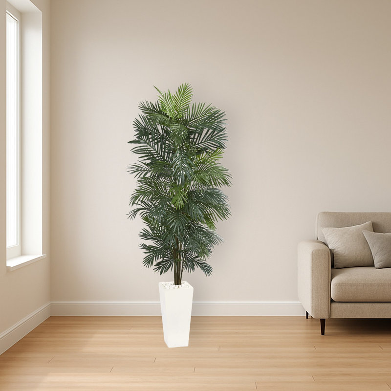 Areca Artificial Tree in White Tower Planter