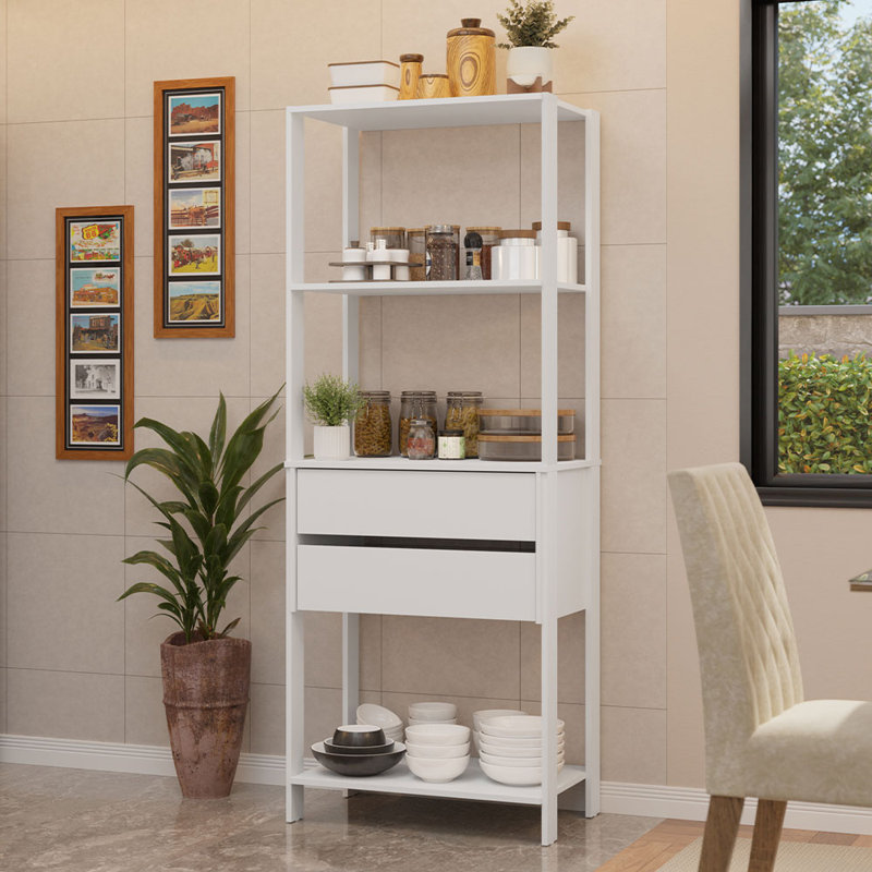  Armoire de rangement pour garage avec outils à 2 tiroirs et tablettes ouvertes L 27 po - blanc, Blanc