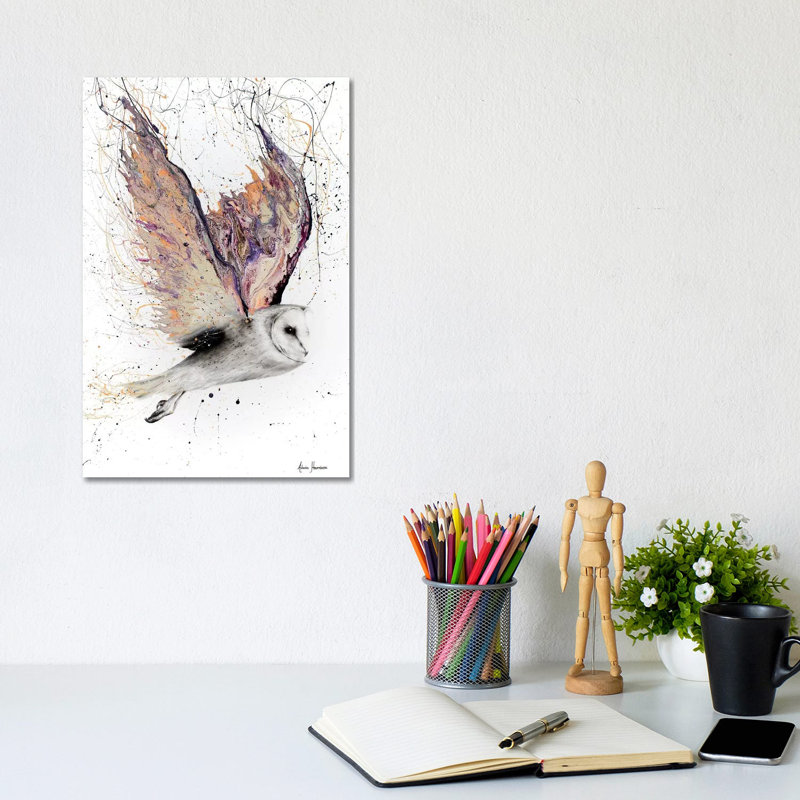 «Heart Winged Owl» par Ashvin Harrison - impression, Toile tendue, Aucun mat, H 12 po x l 8 po x P 0,75 po