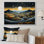 Bleu et or, paysage africain moderne V - art mural moderne sur toile