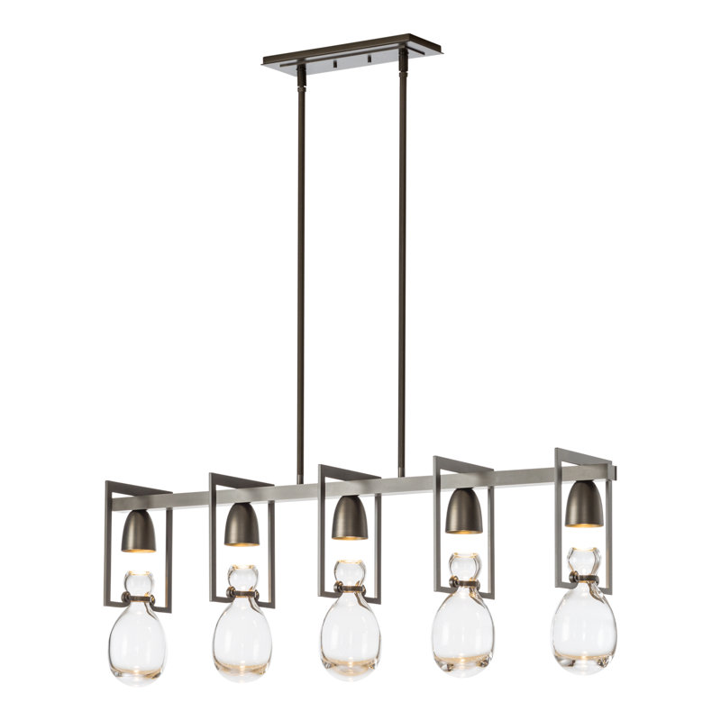 Apothecary 5 - Light Kitchen Island Linear Pendant, Dark Smoke
