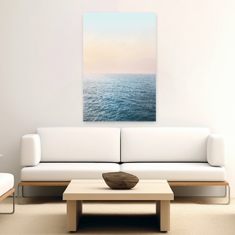 Art contemporain, paysage côtier abstrait, H 60 po x l 40 po