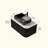 Wall Mounted Floating Bathroom Vanity with Sink Curved Edges Striped Storage Cabinet and Black Rectangular Ceramic Basin-879484045