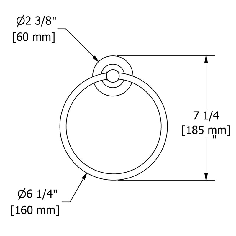 Pallace Towel Ring, Brushed Nickel
