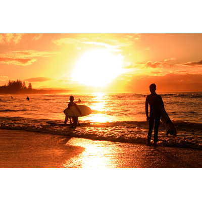 Sunset Over Beach - Wrapped Canvas Print