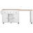 K&K 85.5" Kitchen Island with Extendable Dining Table, Kitchen Storage Table with 3 Side Open Shelves, Rolling Kitchen Island with Power Outlet, 3 Drawers, 2 Doors, for Kitchen, Dining Room, White-1288780641