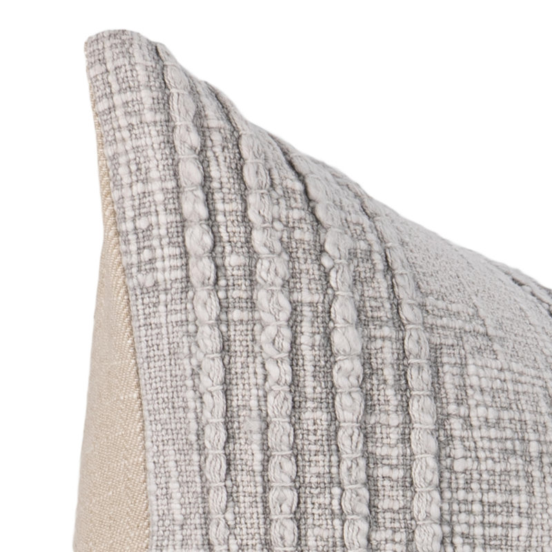 Gratitude Indoor/Outdoor Pillow Cover & Insert, Rectangle 14"H x 20"W, Gray