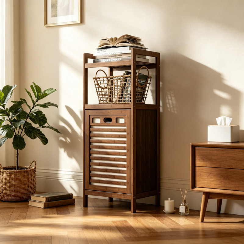 Laundry Hamper, Walnut