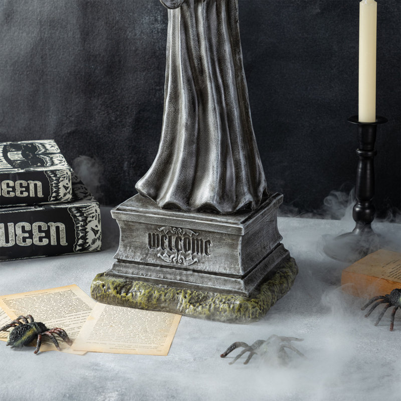 24"H Lighted Halloween Grim Reaper Resin  Porch Decor  With Timer