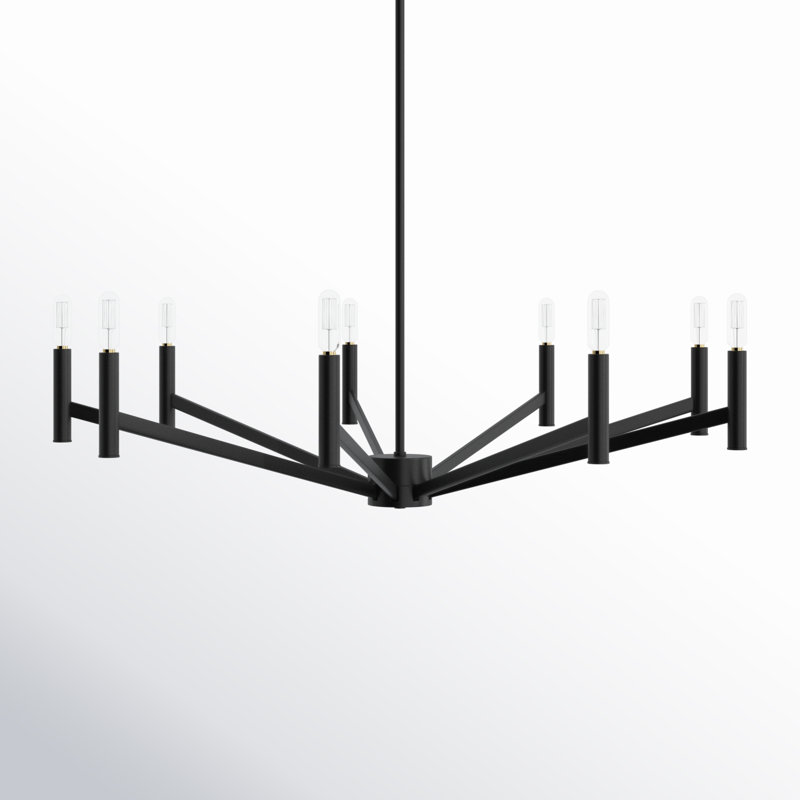 Amedee 9-Light Spider Chandelier, Midnight Black, No