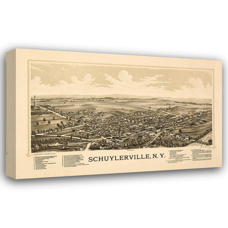 Lark Manor ™, toile tendue avec châssis Burleigh, Schuylerville, New York, Burleigh, 1889, H 27 po x l 40 po