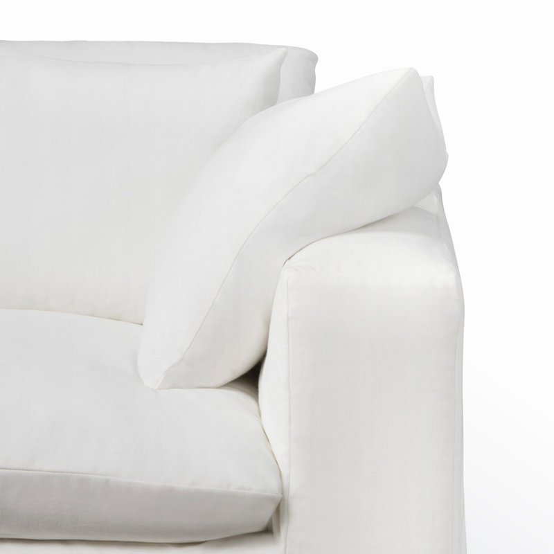 Canapé modulaire 5 pièces Remy, Blanc sergé décoloré classique