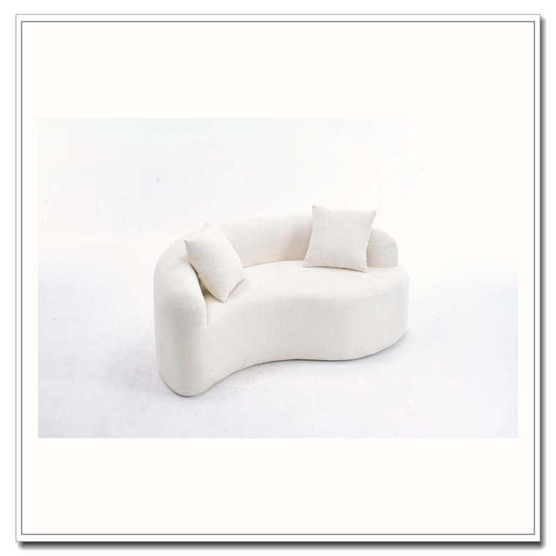 Canapé modulaire courbé en chenille, Blanc