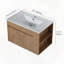 Meuble-lavabo de salle de bain avec lavabo en céramique blanche et tablette ouverte réglable